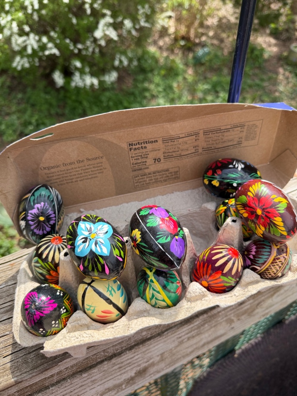Handpainted Wood Eggs (13) As Is Collectible 1970’s Some With Paint Chipped - Picture 16 of 16
